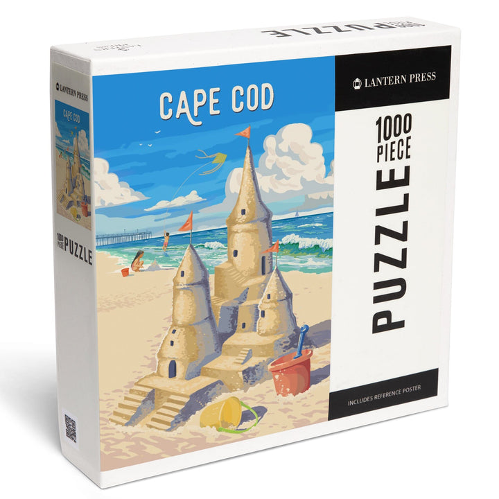 Cape Cod, Massachusetts, Painterly, Soak Up Summer, Sand Castle, Jigsaw Puzzle Puzzle Lantern Press 