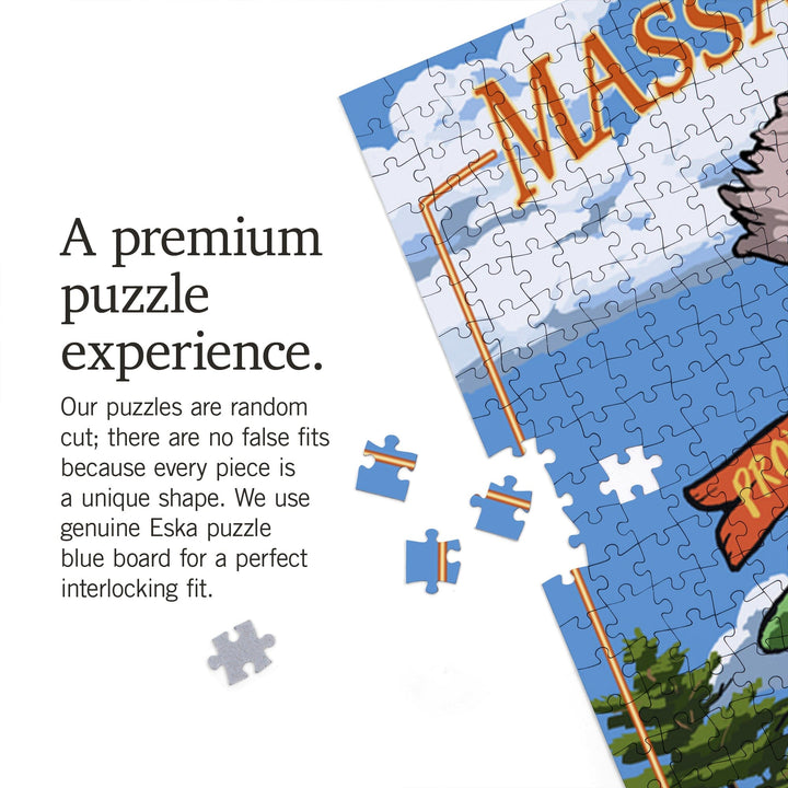 Cape Cod, Massachusetts, Sign Destinations, Jigsaw Puzzle Puzzle Lantern Press 