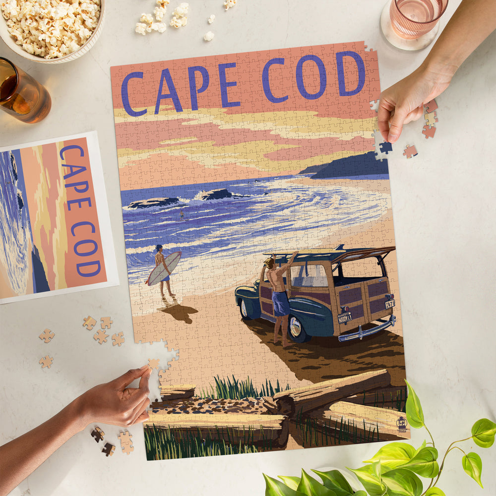 Cape Cod, Massachusetts, Woody on Beach, Jigsaw Puzzle Puzzle Lantern Press 