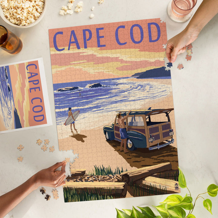 Cape Cod, Massachusetts, Woody on Beach, Jigsaw Puzzle Puzzle Lantern Press 