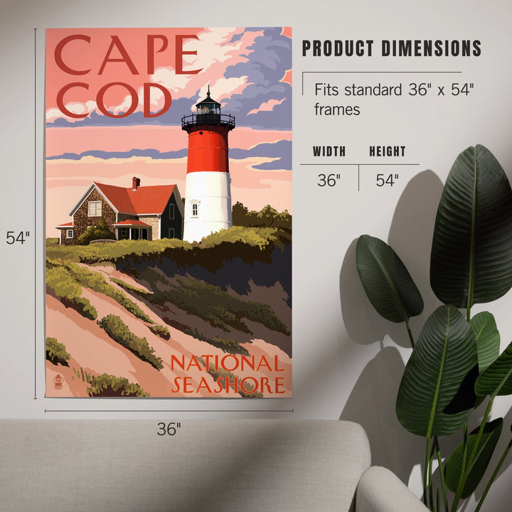 Cape Cod National Seashore, Massachusetts, Nauset Light and Sunset, Art & Giclee Prints Art Lantern Press 