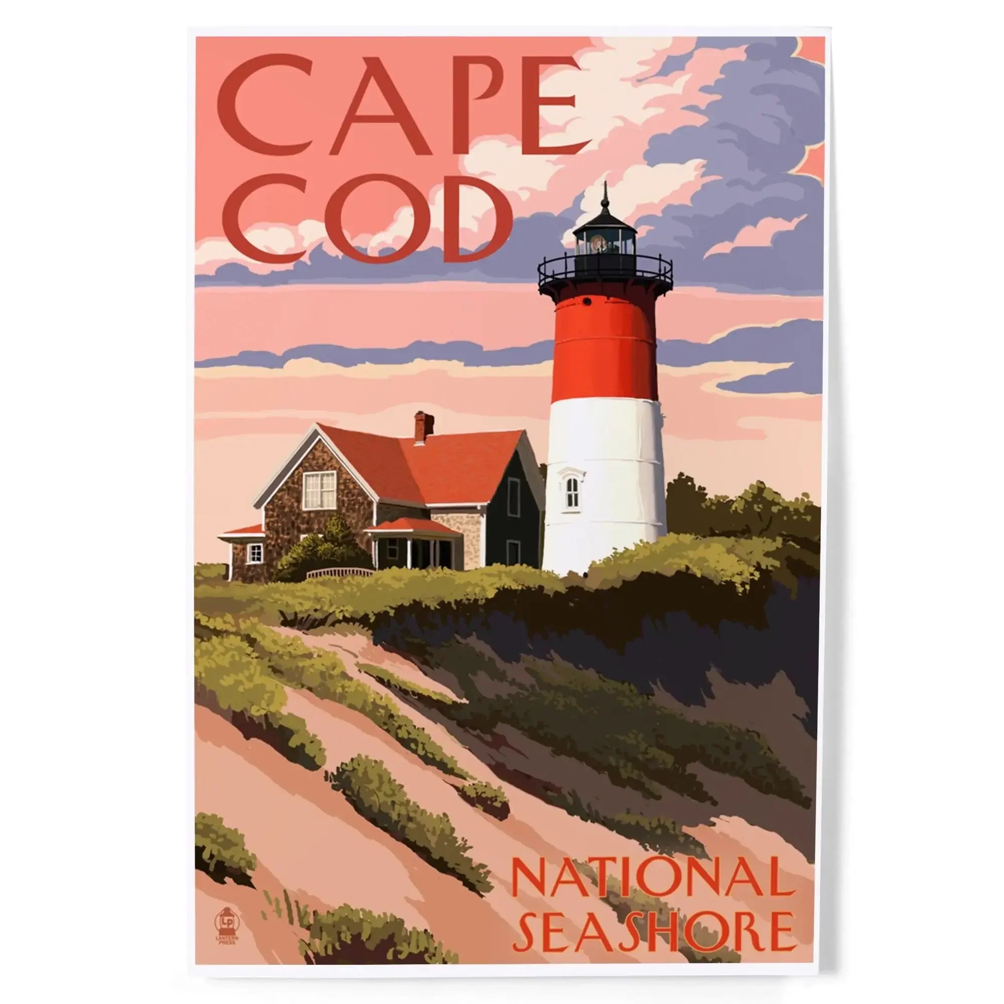 Cape Cod National Seashore, Massachusetts, Nauset Light and Sunset