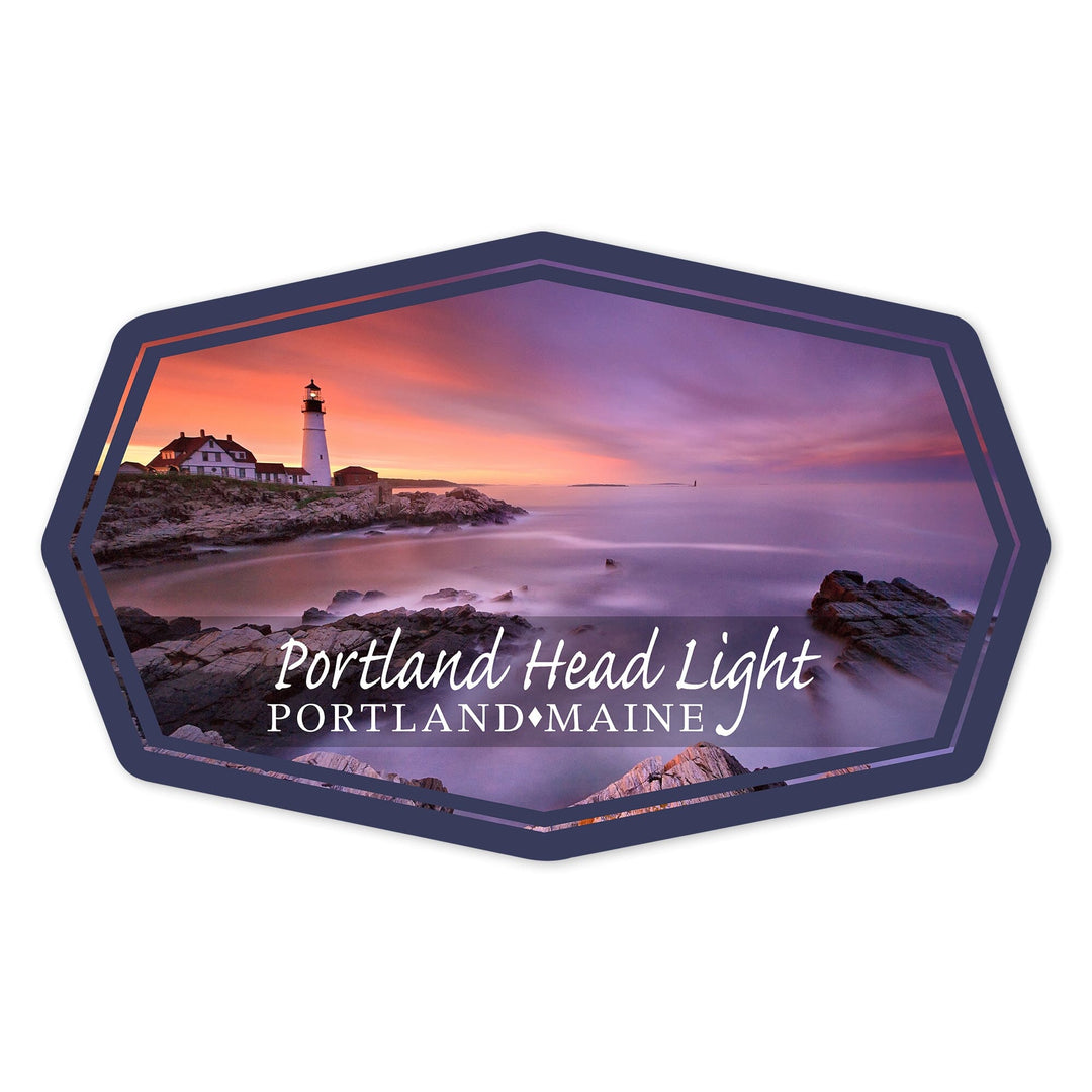 Cape Elizabeth, Maine, Portland Head Light, Contour, Vinyl Sticker Sticker Lantern Press 