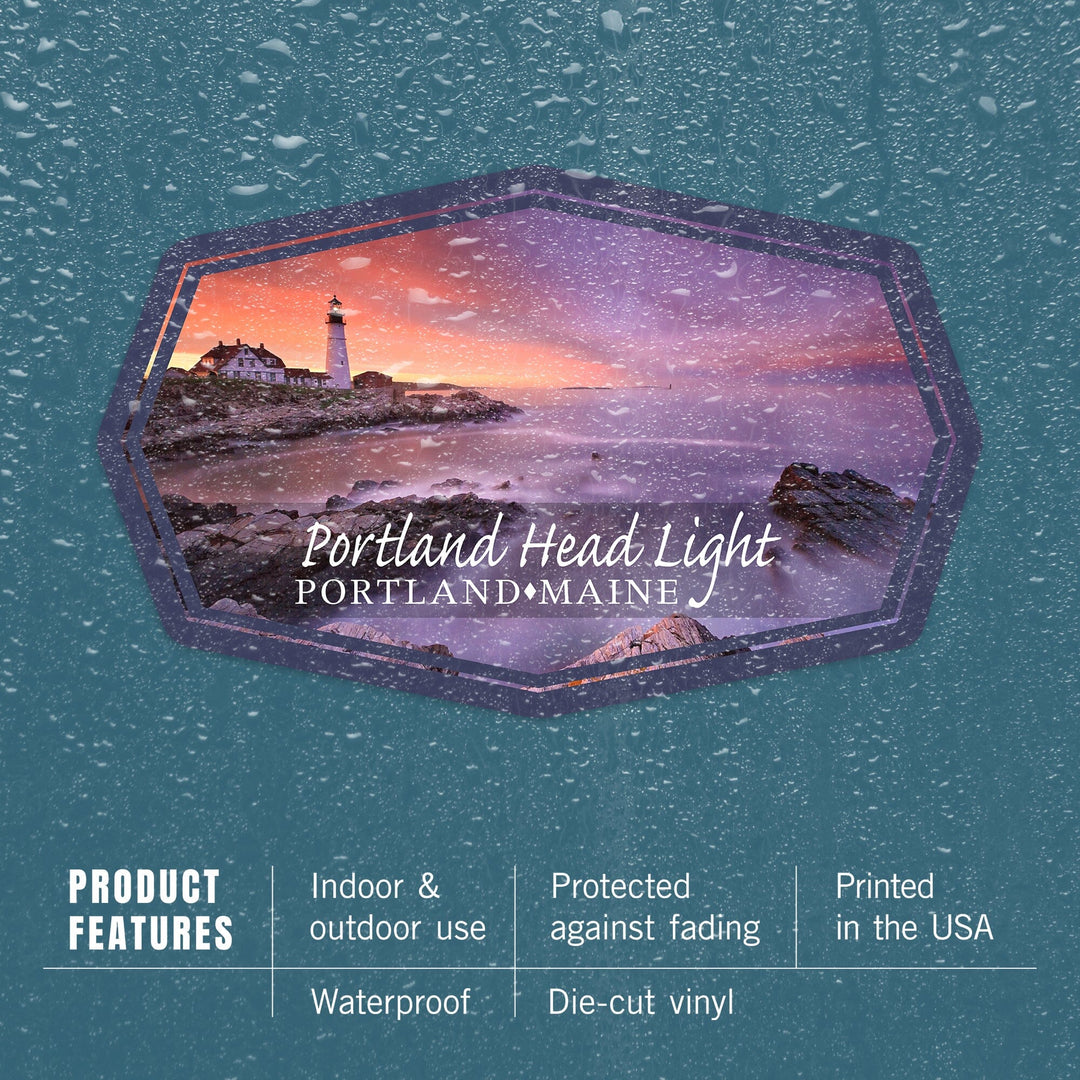 Cape Elizabeth, Maine, Portland Head Light, Contour, Vinyl Sticker Sticker Lantern Press 