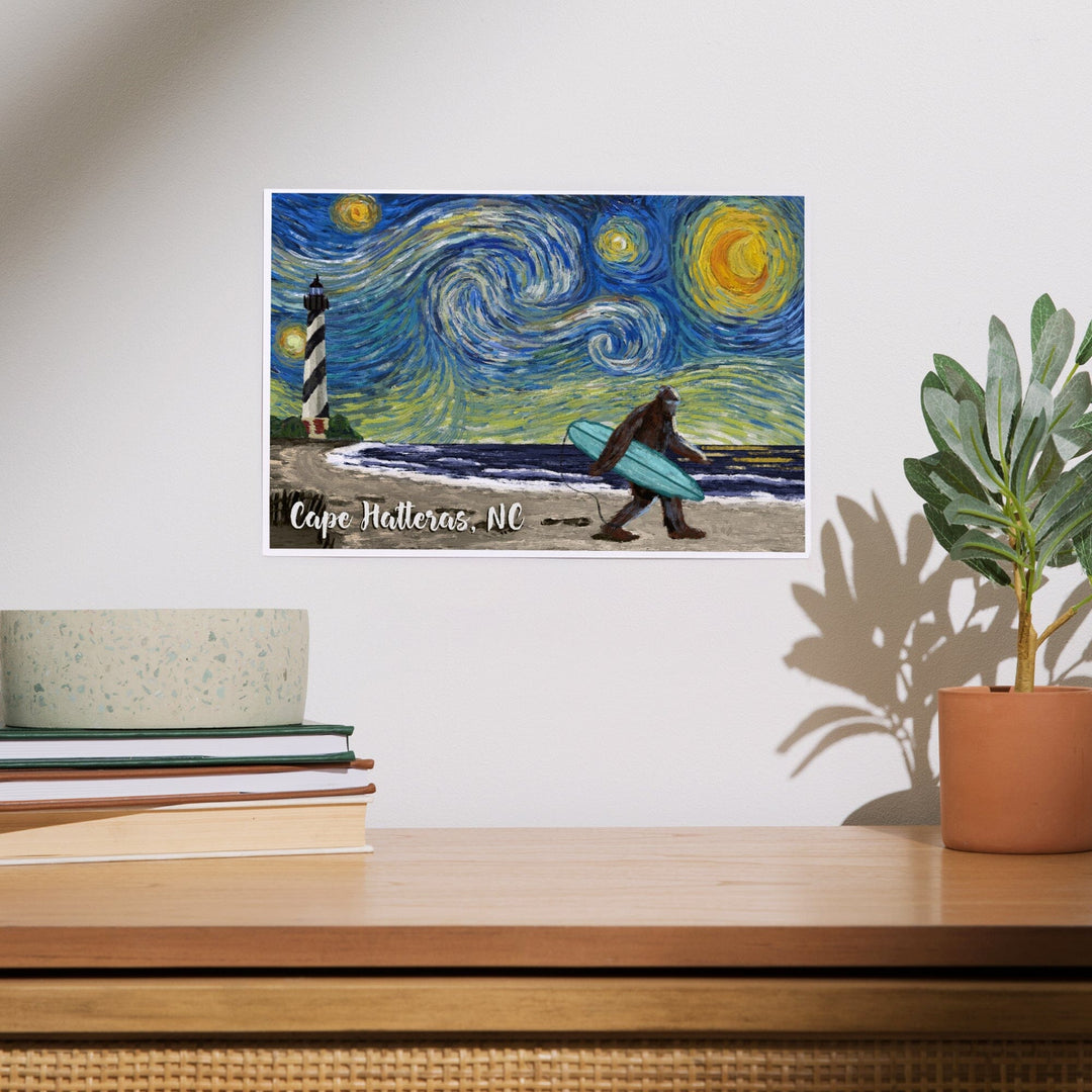 Cape Hatteras, North Carolina, Starry Night, Bigfoot on the Beach, Art & Giclee Prints - Lantern Press