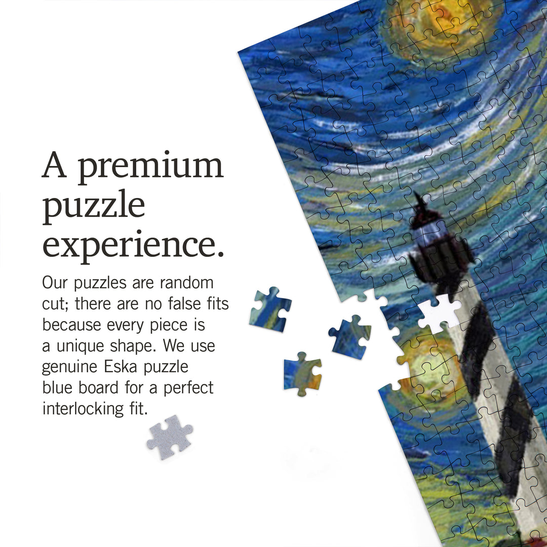 Cape Hatteras, North Carolina, Starry Night, Bigfoot on the Beach, Jigsaw Puzzle Puzzle Lantern Press 