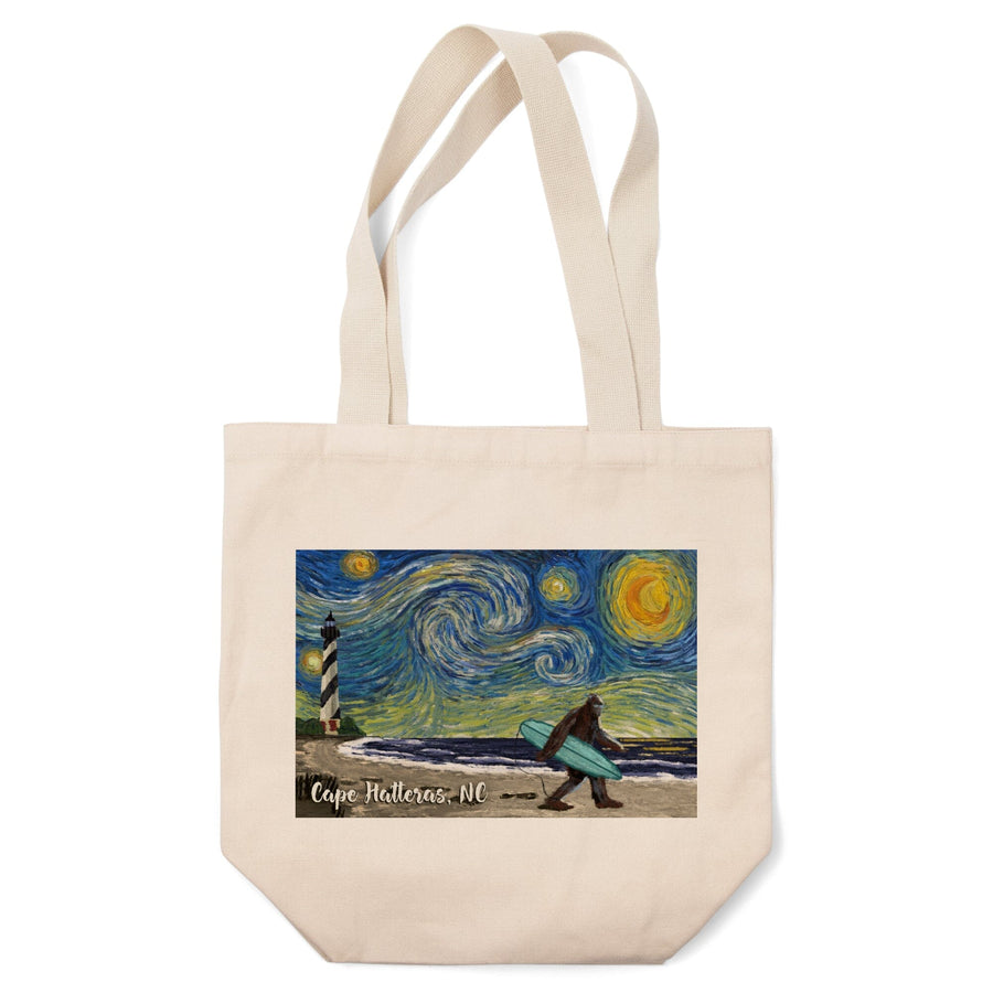 Cape Hatteras, North Carolina, Starry Night, Bigfoot on the Beach, Tote Bag Totes Lantern Press 