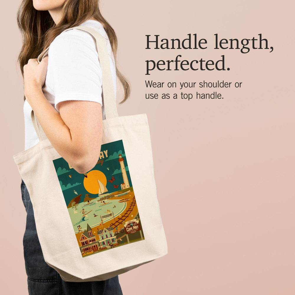 Cape May, New Jersey, Geometric, Blue Sky, Tote Bag Totes Lantern Press 