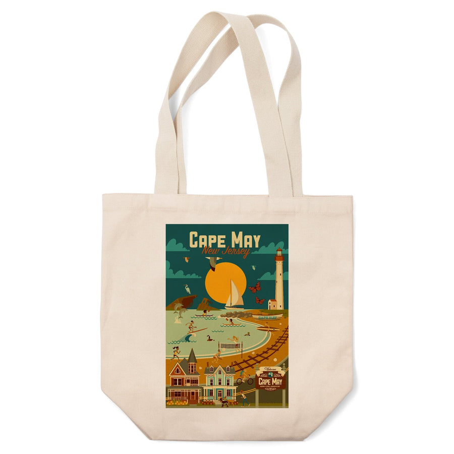 Cape May, New Jersey, Geometric, Blue Sky, Tote Bag Totes Lantern Press 