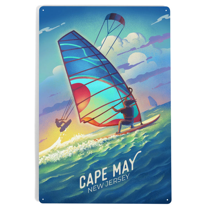 Cape May, New Jersey, Lithograph, Wind Rider, Windsurfing and Kitesurfing, Metal Signs Metal Lantern Press 