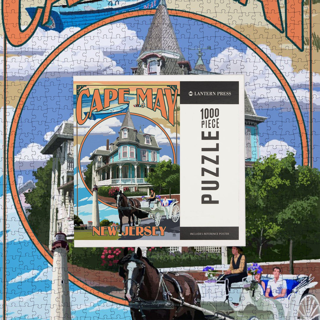 Cape May, New Jersey, Montage, Jigsaw Puzzle Puzzle Lantern Press 