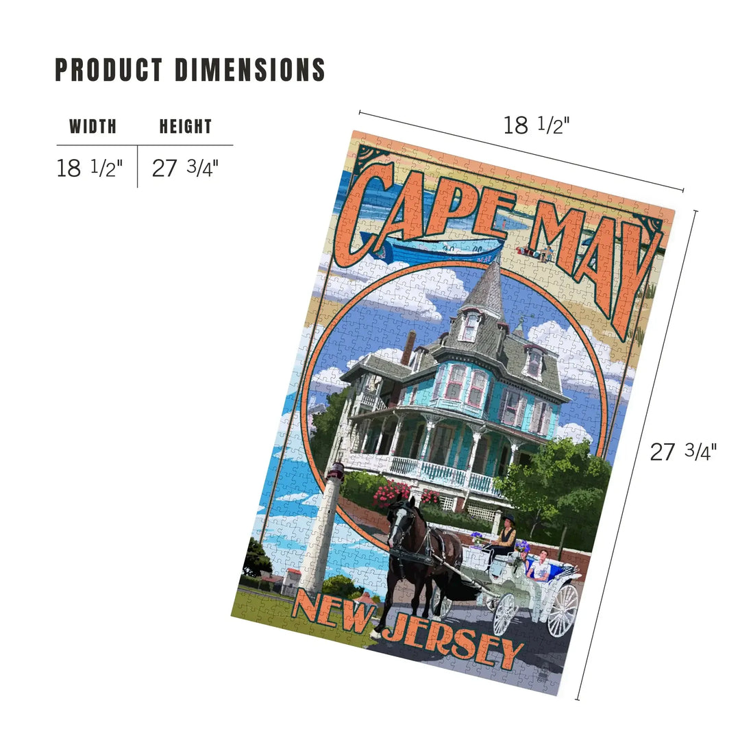 Cape May, New Jersey, Montage, Jigsaw Puzzle Puzzle Lantern Press 