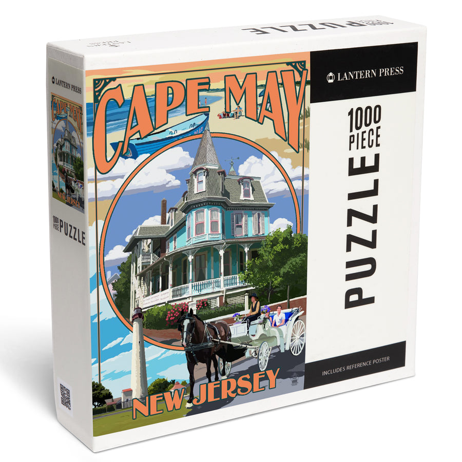 Cape May, New Jersey, Montage, Jigsaw Puzzle Puzzle Lantern Press 