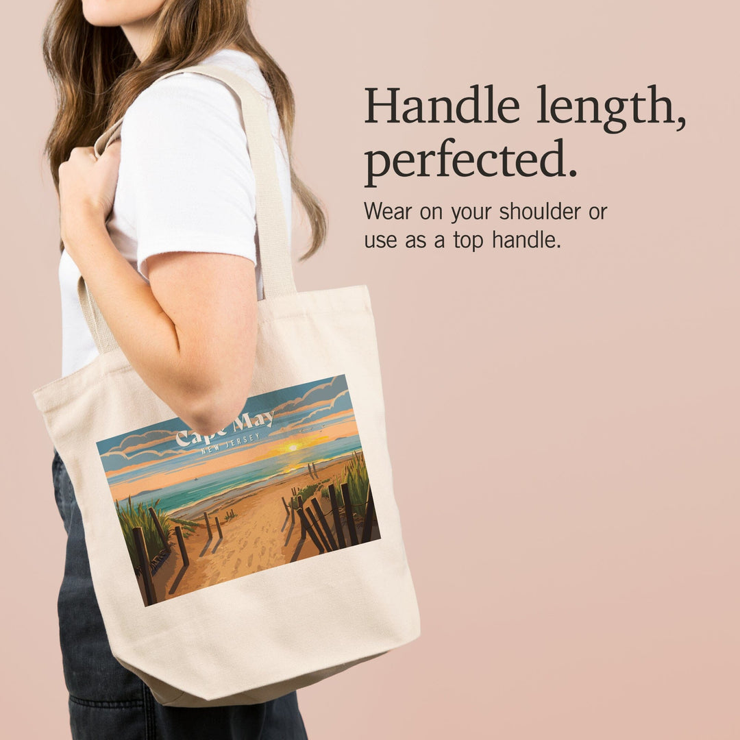 Cape May, New Jersey, Painterly, Sand Soul Sun, Beach Path, Tote Bag Totes Lantern Press 