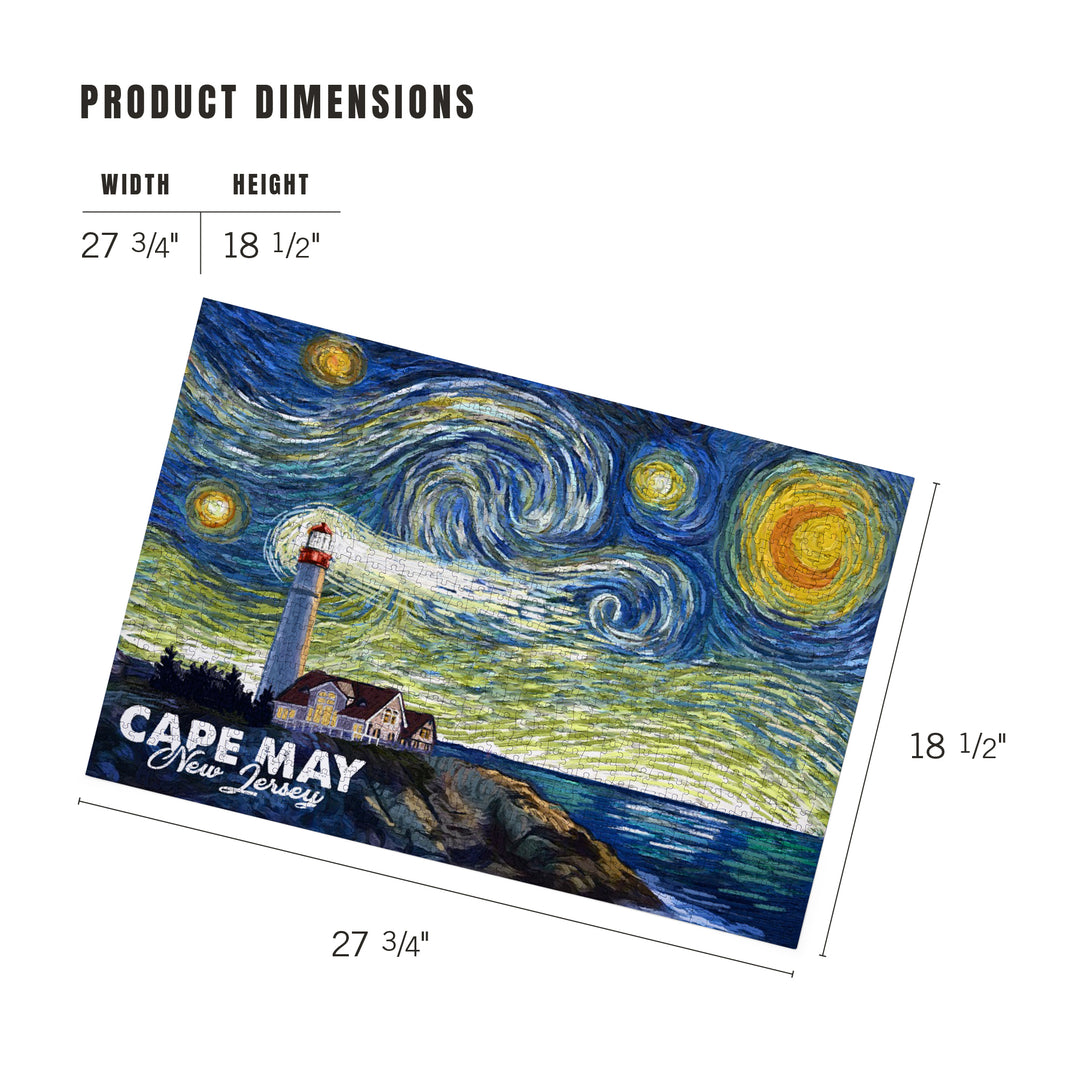 Cape May, New Jersey, Starry Night, Jigsaw Puzzle Puzzle Lantern Press 