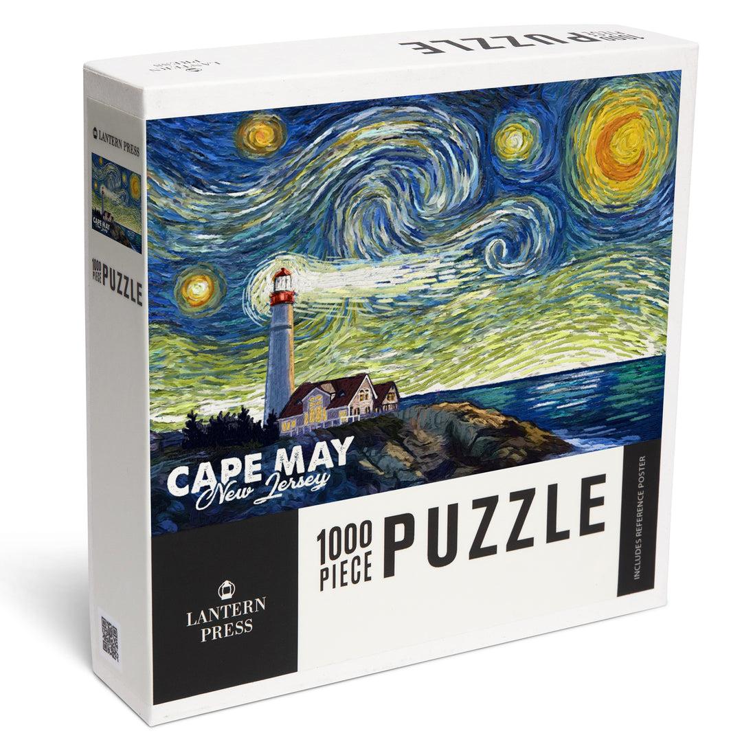 Cape May, New Jersey, Starry Night, Jigsaw Puzzle Puzzle Lantern Press 