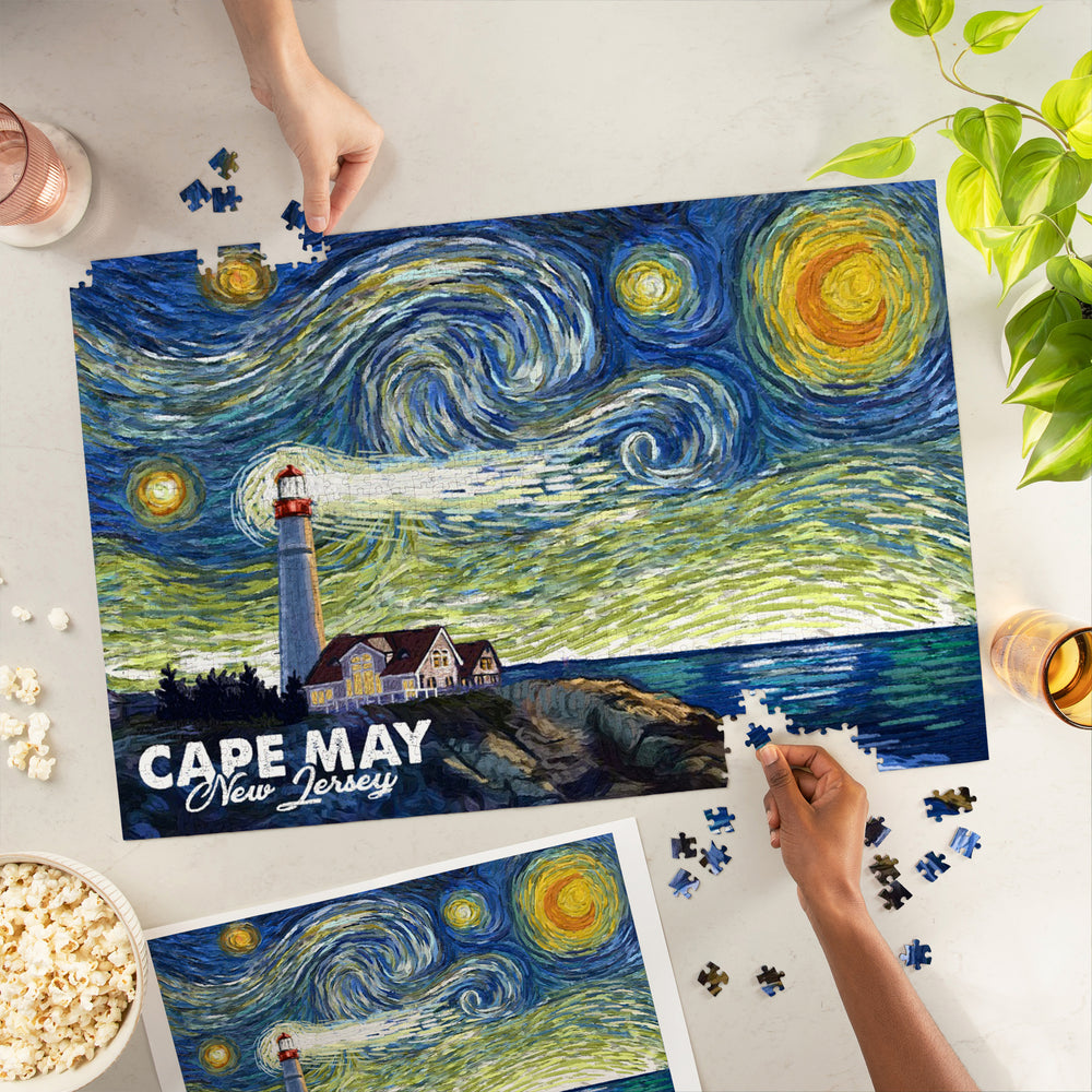 Cape May, New Jersey, Starry Night, Jigsaw Puzzle Puzzle Lantern Press 
