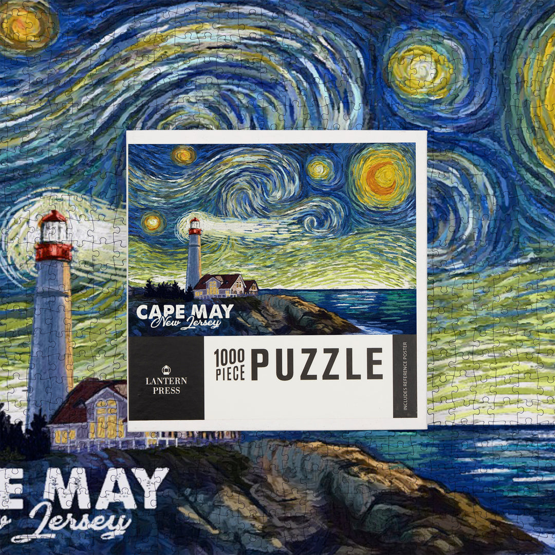 Cape May, New Jersey, Starry Night, Jigsaw Puzzle Puzzle Lantern Press 