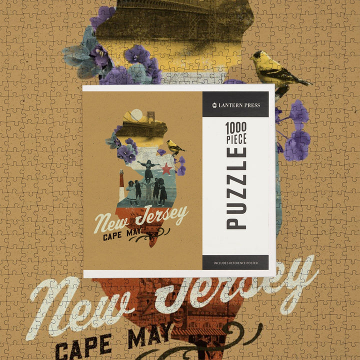 Cape May, New Jersey, State Photomontage, State Series, Jigsaw Puzzle - Lantern Press