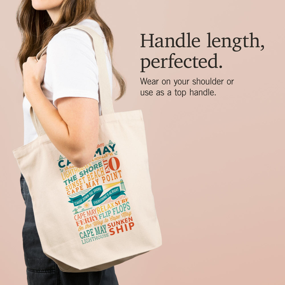 Cape May, New Jersey, Sunset Beach, New Typography, Tote Bag Totes Lantern Press 