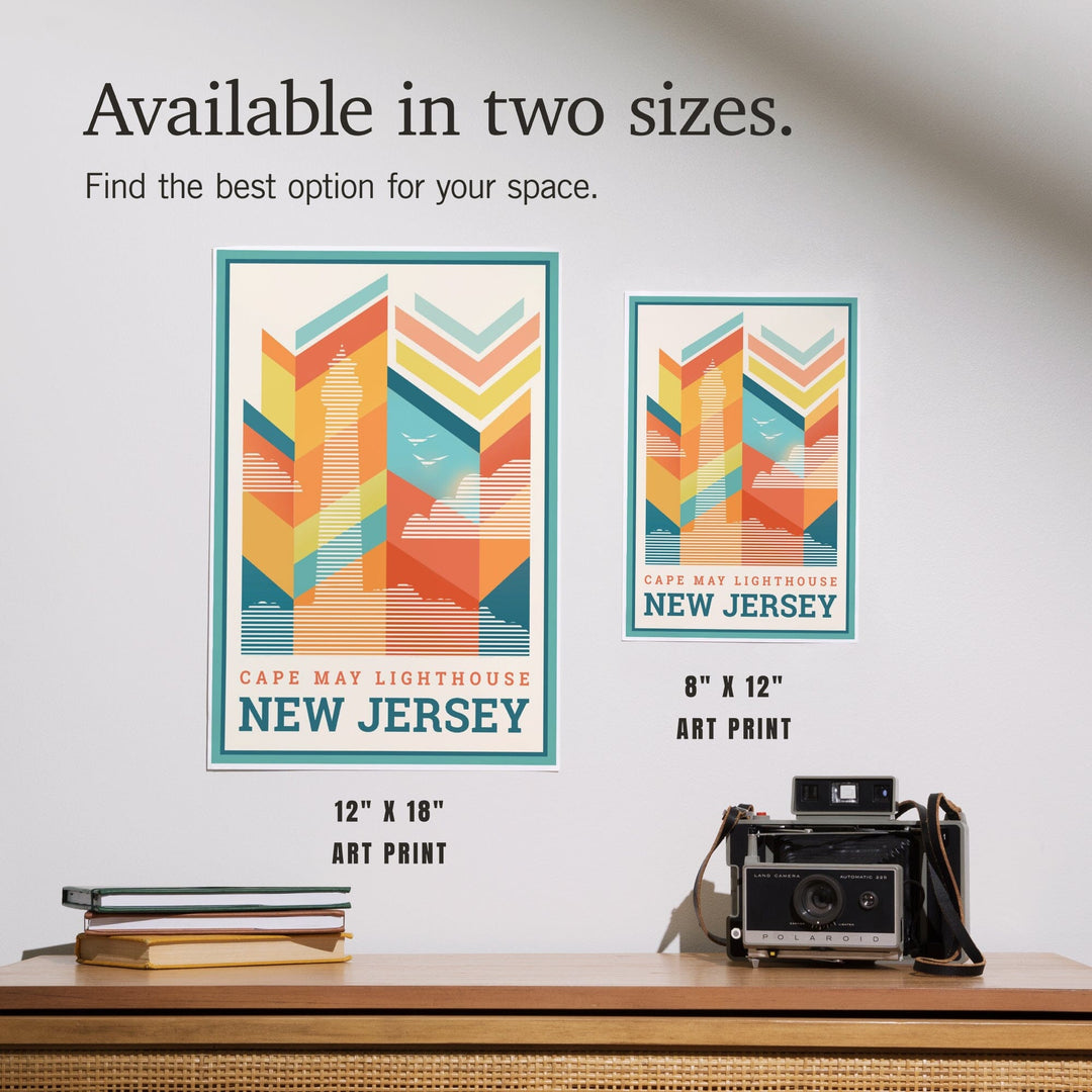 Cape May, New Jersey, Vector, Lighthouse, Art & Giclee Prints Art Lantern Press 