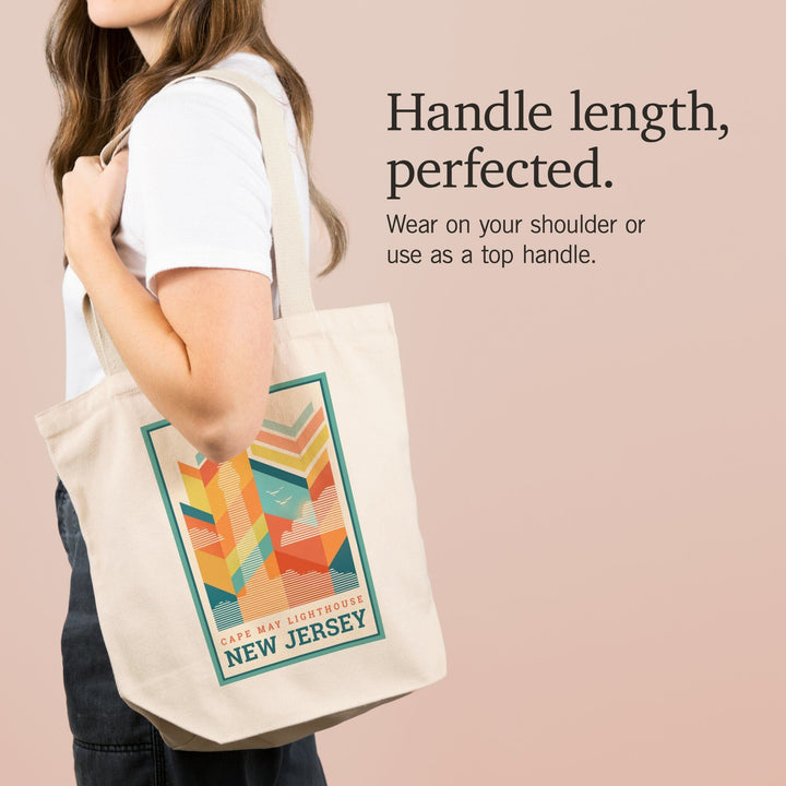 Cape May, New Jersey, Vector, Lighthouse, Tote Bag Totes Lantern Press 
