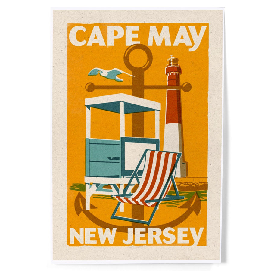 Cape May, New Jersey, Woodblock Series, Art & Giclee Prints - Lantern Press