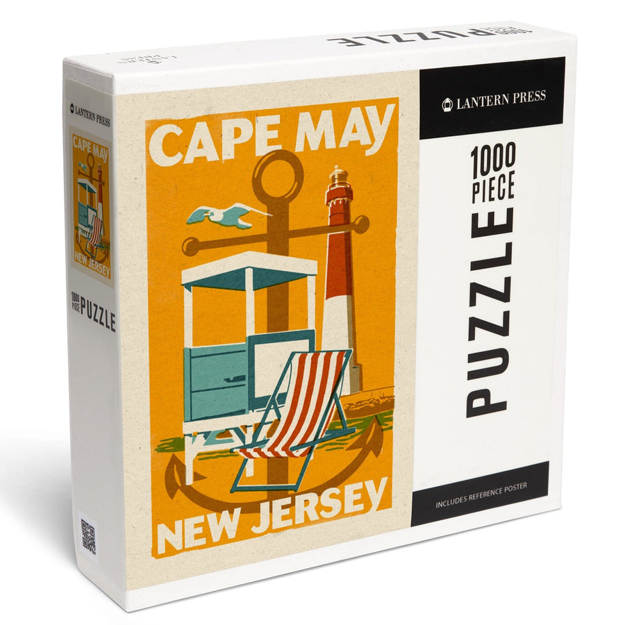Cape May, New Jersey, Woodblock Series, Jigsaw Puzzle Puzzle Lantern Press 
