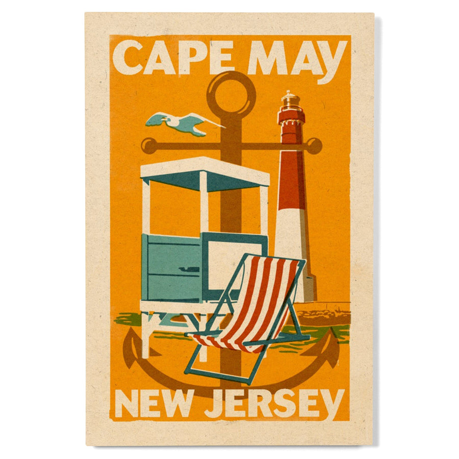 Cape May, New Jersey, Woodblock Series, Lantern Press Artwork, Wood Signs and Postcards - Lantern Press