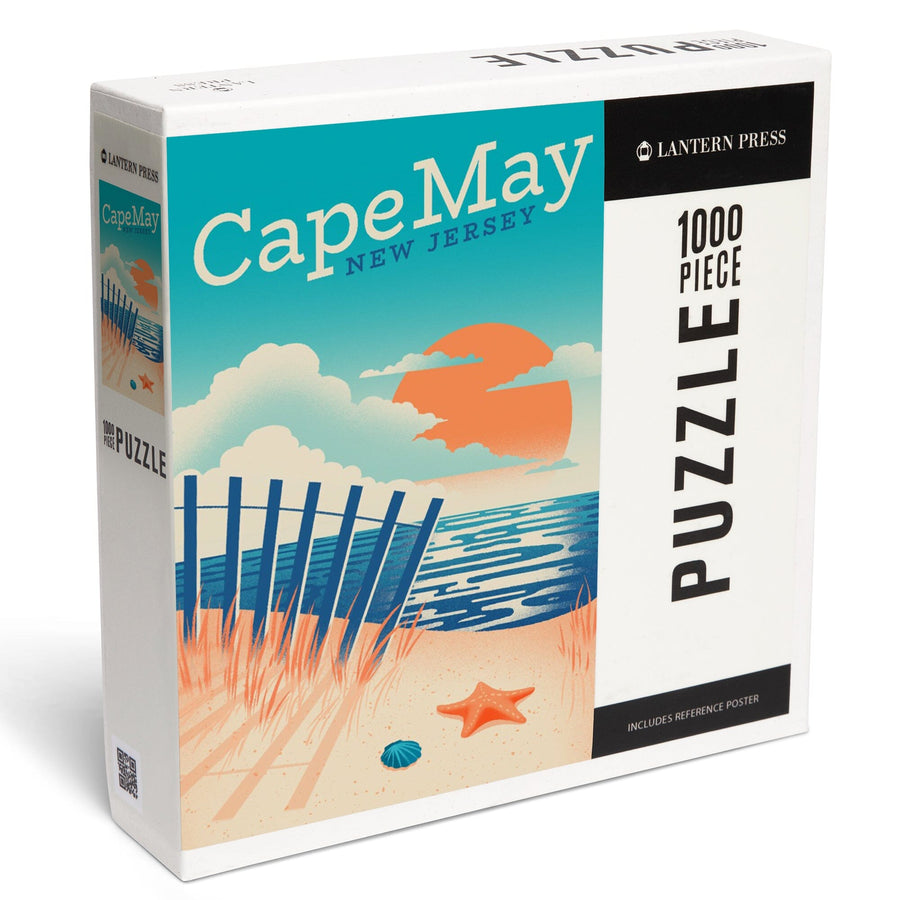 Cape May Point, New Jersey, Sun-faded Shoreline Collection, Glowing Shore, Beach Scene, Jigsaw Puzzle Puzzle Lantern Press 