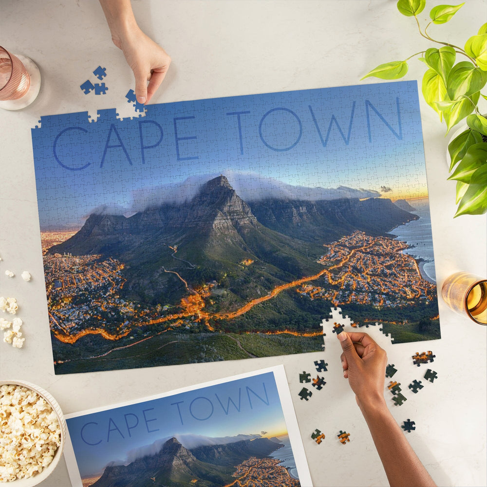 Cape Town, South Africa, Table Mountain, Jigsaw Puzzle Puzzle Lantern Press 