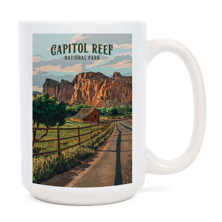 Capital Reef National Park, Utah, Painterly National Park Series, Ceramic Mug - Lantern Press