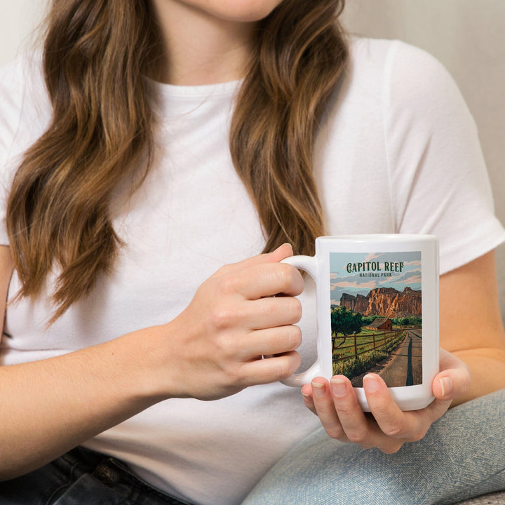 Capital Reef National Park, Utah, Painterly National Park Series, Ceramic Mug - Lantern Press
