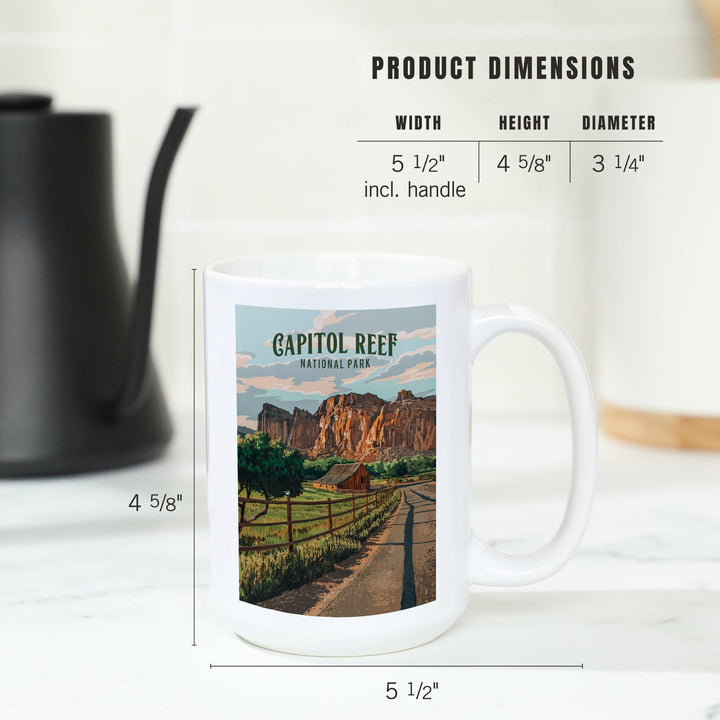 Capital Reef National Park, Utah, Painterly National Park Series, Ceramic Mug - Lantern Press