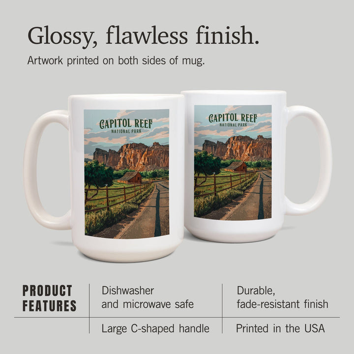 Capital Reef National Park, Utah, Painterly National Park Series, Ceramic Mug - Lantern Press