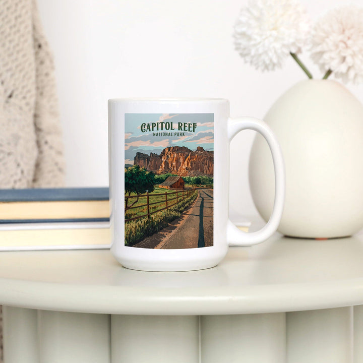 Capital Reef National Park, Utah, Painterly National Park Series, Ceramic Mug - Lantern Press