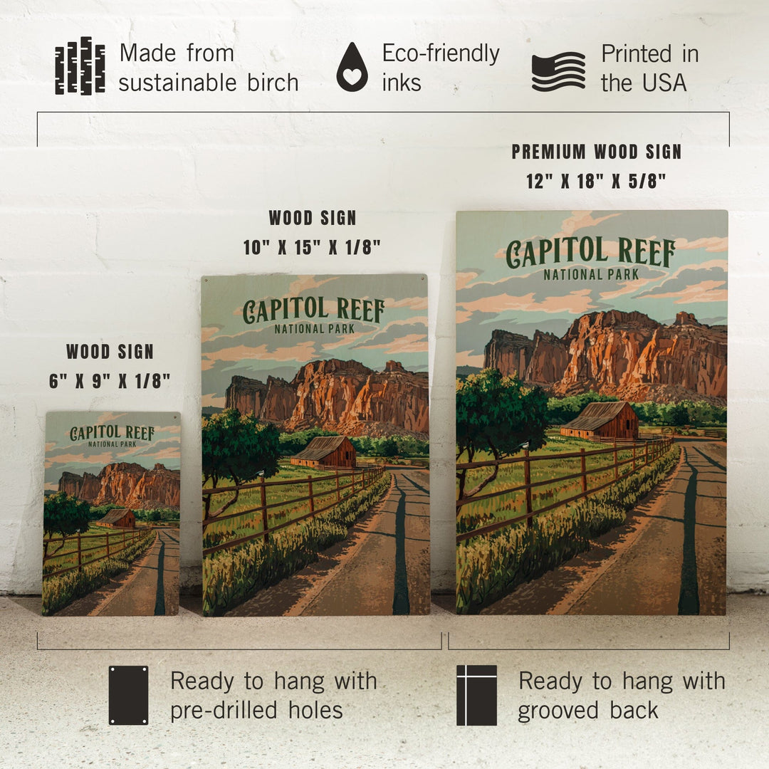 Capital Reef National Park, Utah, Painterly National Park Series, Wood Signs and Postcards - Lantern Press