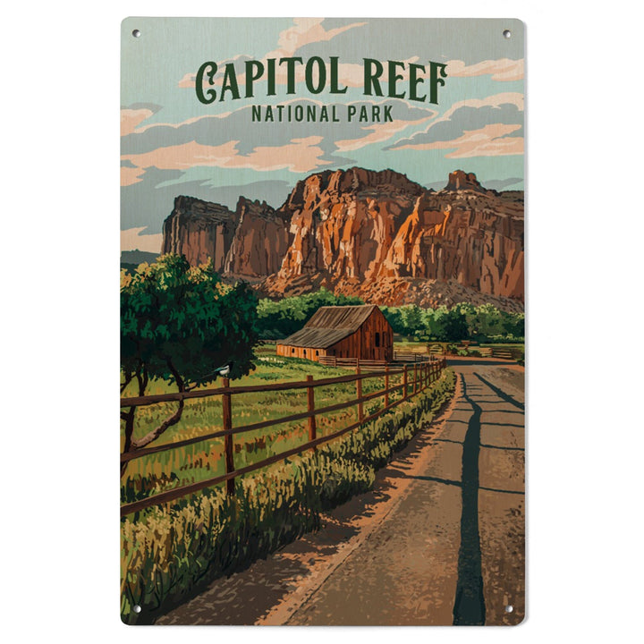 Capital Reef National Park, Utah, Painterly National Park Series, Wood Signs and Postcards - Lantern Press