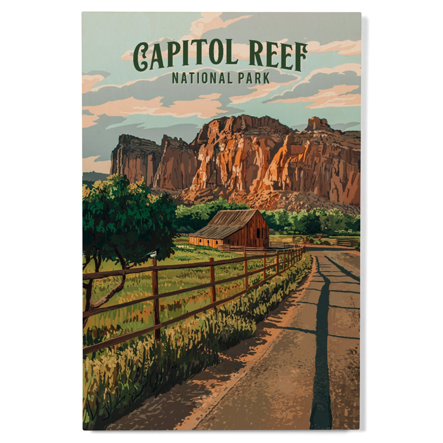 Capital Reef National Park, Utah, Painterly National Park Series, Wood Signs and Postcards Wood Lantern Press 