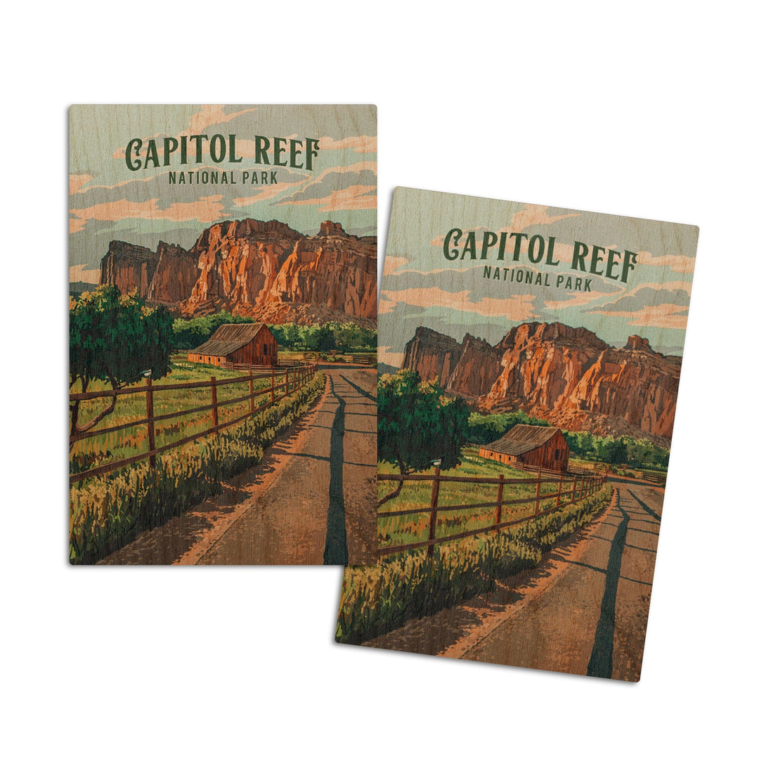 Capital Reef National Park, Utah, Painterly National Park Series, Wood Signs and Postcards - Lantern Press