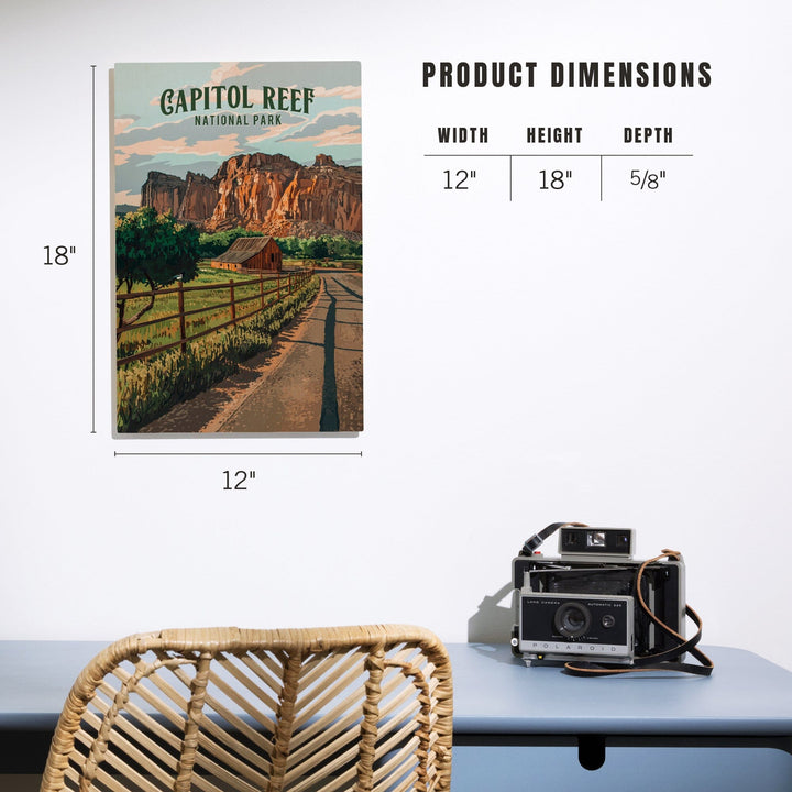 Capital Reef National Park, Utah, Painterly National Park Series, Wood Signs and Postcards - Lantern Press