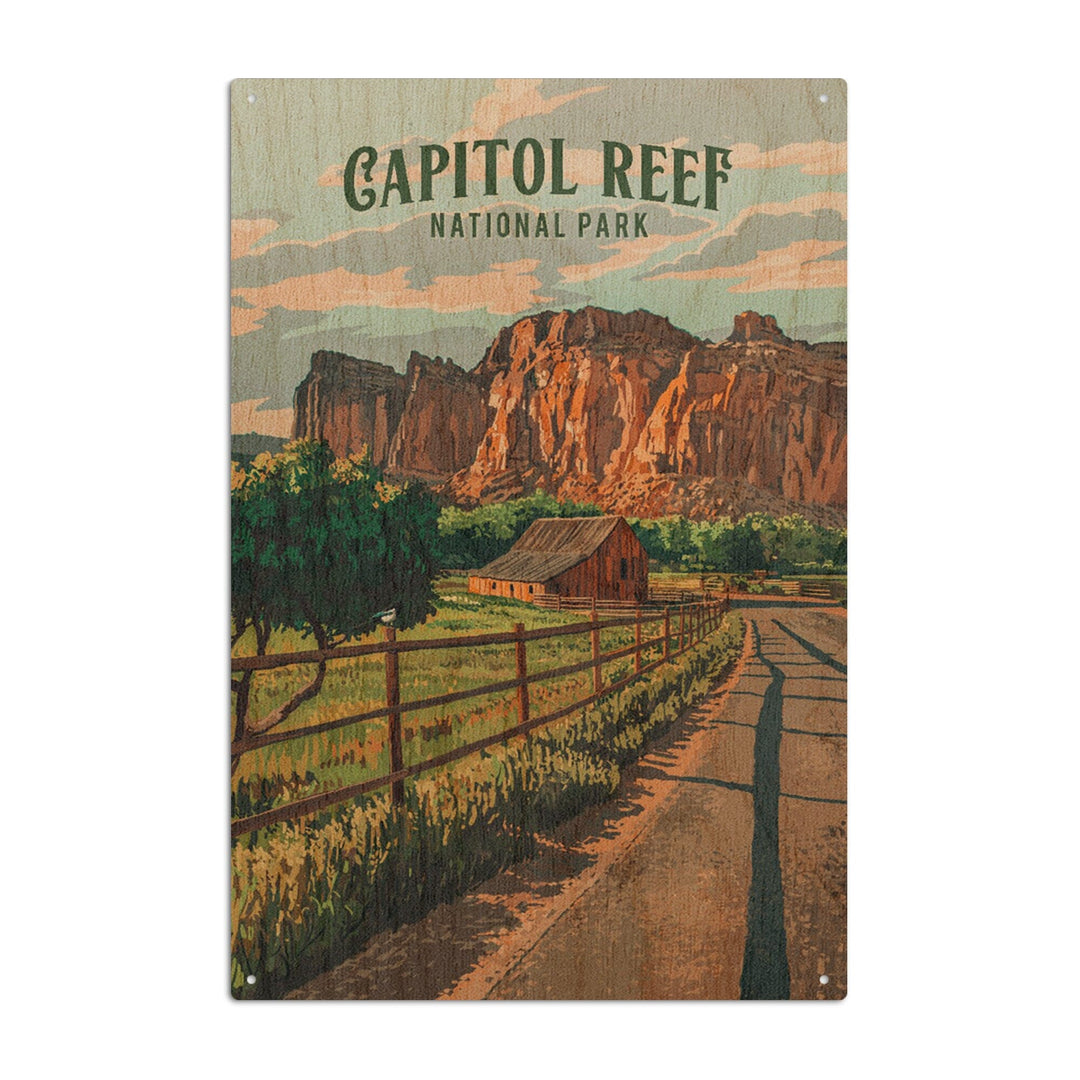 Capital Reef National Park, Utah, Painterly National Park Series, Wood Signs and Postcards - Lantern Press