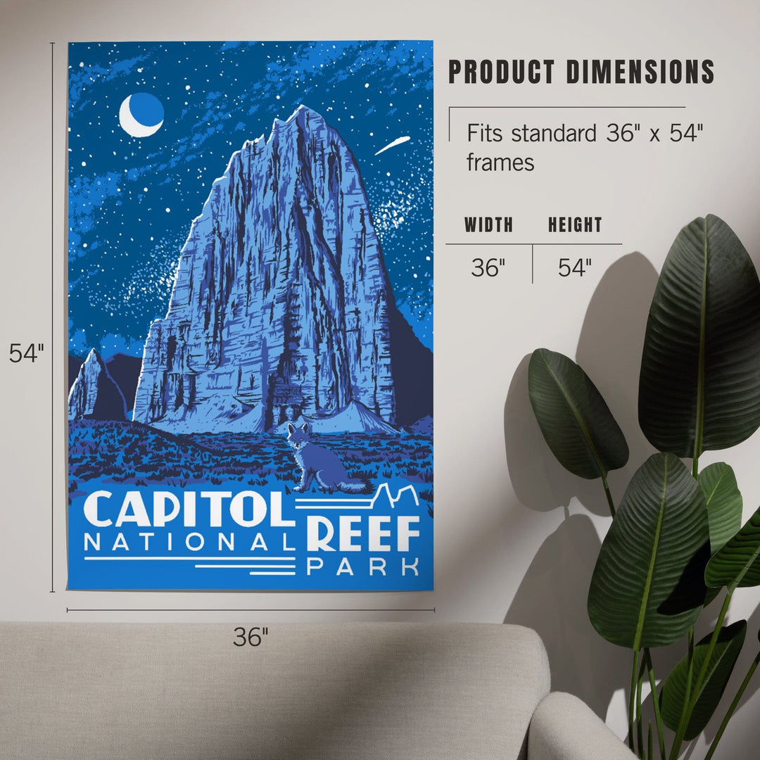 Capitol Reef National Park, Torrey, Utah, Explorer Series, Nighttime Scene, Art & Giclee Prints Art Lantern Press 