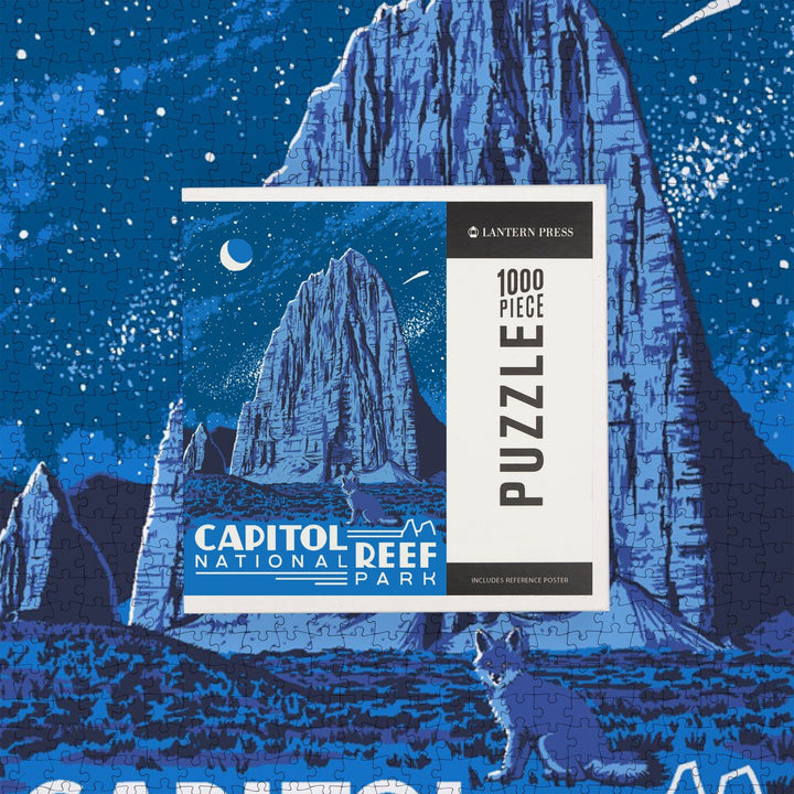 Capitol Reef National Park, Torrey, Utah, Explorer Series, Nighttime Scene, Jigsaw Puzzle Puzzle Lantern Press 