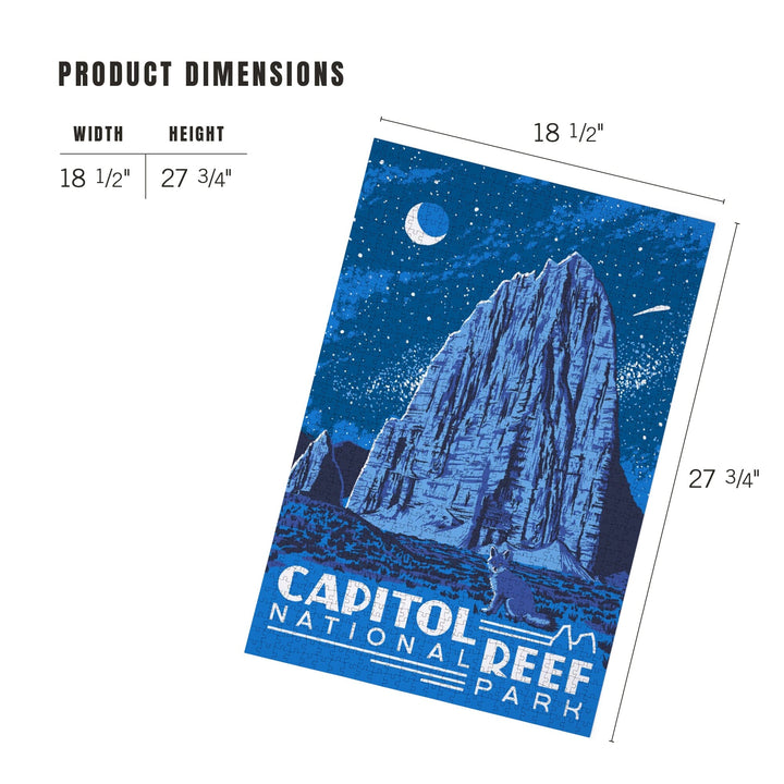 Capitol Reef National Park, Torrey, Utah, Explorer Series, Nighttime Scene, Jigsaw Puzzle Puzzle Lantern Press 