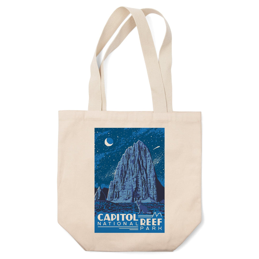 Capitol Reef National Park, Torrey, Utah, Explorer Series, Nighttime Scene, Lantern Press Artwork, Tote Bag Totes Lantern Press 