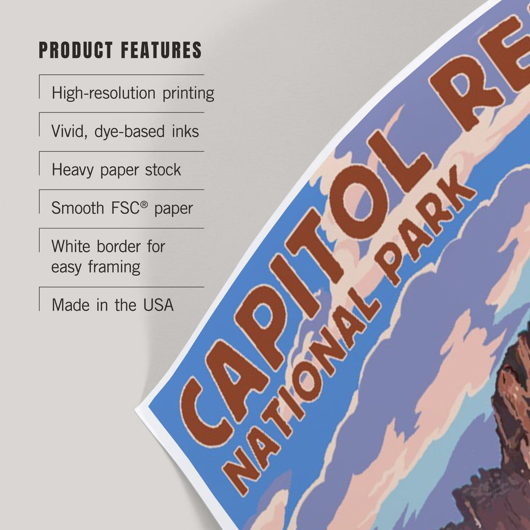 Capitol Reef National Park, Utah, Barn View, Painterly Series, Art & Giclee Prints Art Lantern Press 