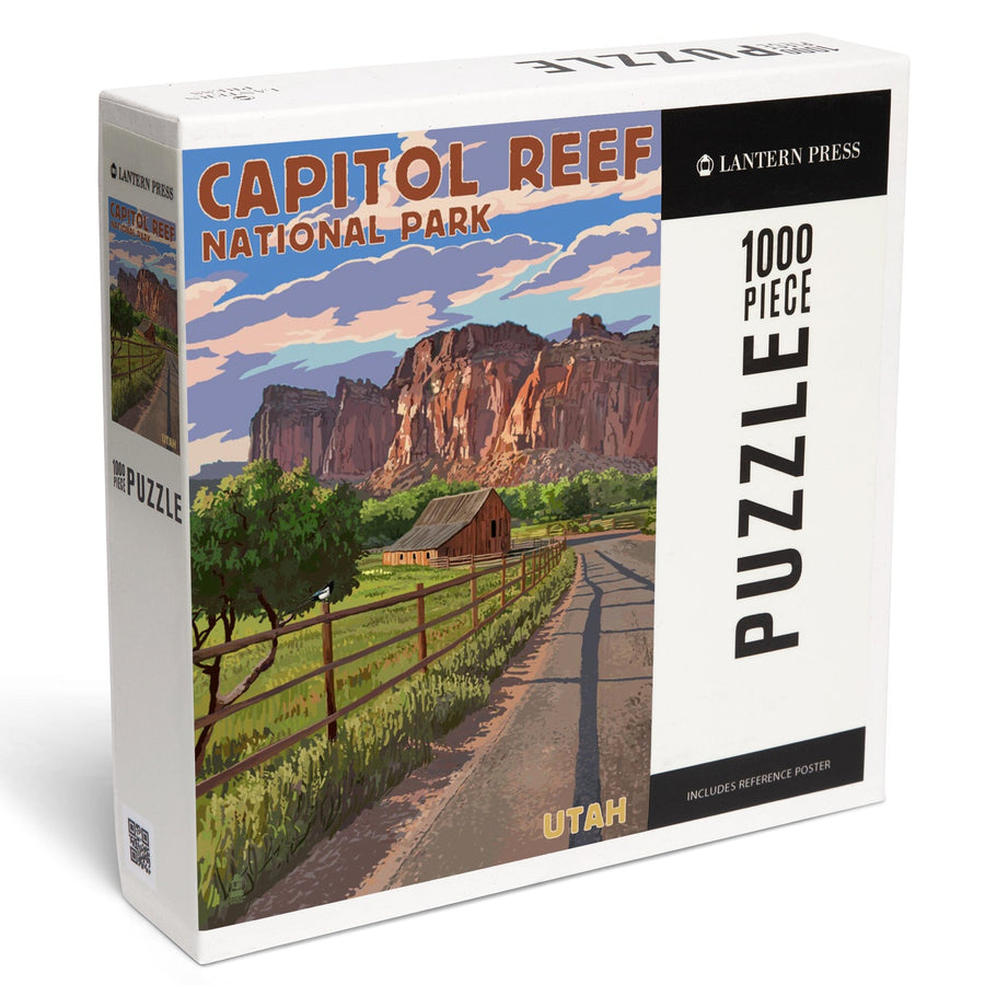 Capitol Reef National Park, Utah, Barn View, Painterly Series, Jigsaw Puzzle Puzzle Lantern Press 