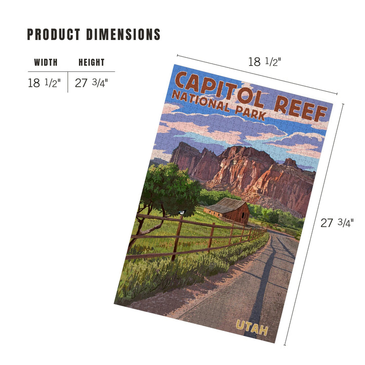 Capitol Reef National Park, Utah, Barn View, Painterly Series, Jigsaw Puzzle Puzzle Lantern Press 