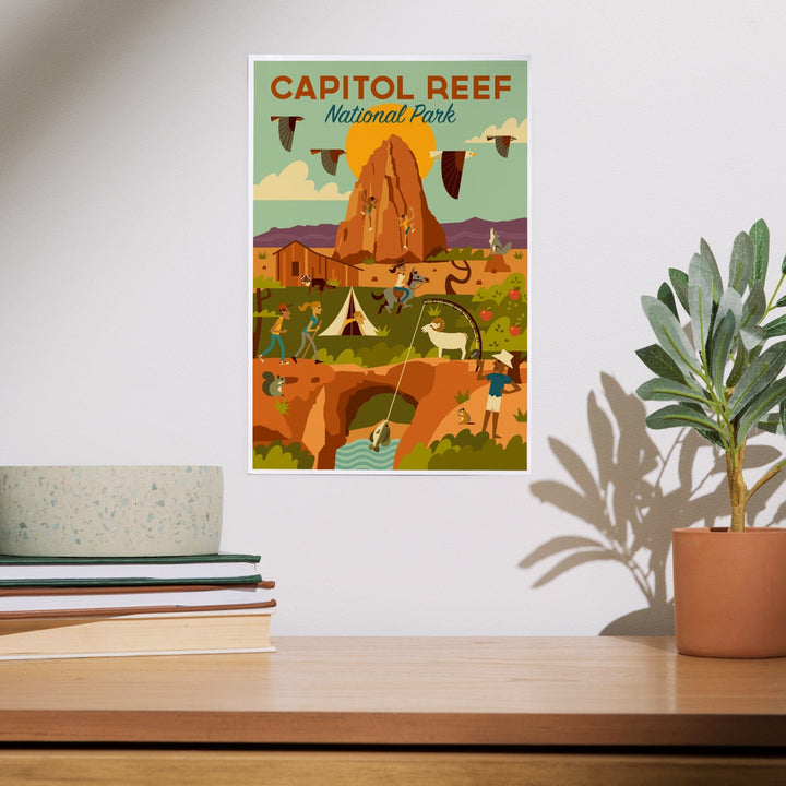 Capitol Reef National Park, Utah, Geometric National Park Series, Art & Giclee Prints Art Lantern Press 